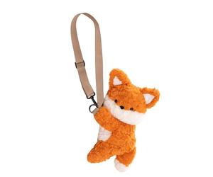 Bolso De Hombro Zorros Felpa Monedero Cruzado Animales Encantadores Mochila Dibujos Animados Mensajeros Suaves para Viajes Mochila Peluche Hombro Zorros Bandolera Animales