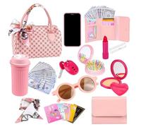Bolso De Juego Para Niñas: Con Pañuelo De Seda, Cosméticos Falsos Y Bolso De Juego Para Niñas Pequeñas | Hermanas Compañeros De Clase Niños En Edad Preescolar 3-6 Años Nieta Cumpleaños Navidad Año Nue