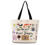 Bolso De Las Llévame A Nueva Jersey Impermeable Bolso De Cosméticos Plegable Bolsa De Lona Para Estudiantes Escolares Compras