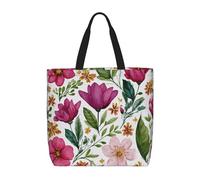 Bolso De Las Patrón De Flores De Acuarela Reutilizables Bolsos De Mujer Impermeable Totebag Para Playa Trabajo Camping
