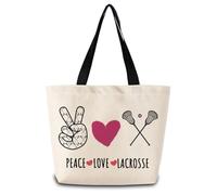 Bolso De Las Paz, Amor, Lacrosse Casual Bolso Mujer Impermeable Bolsa Tela Para Enfermería Compras Mamá