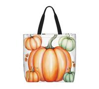 Bolso De Lona Calabazas De Acuarela De Otoño Ligera Bolso De Hombro Reutilizables Tote Bag Para Escolares Mamá Playa