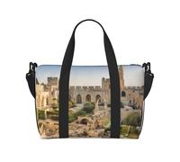 Bolso de lona con estampado de Israel at The Tower of David, se puede llevar cruzado o hombro, adecuado para viajes y camping.
