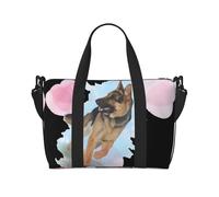 Bolso de lona con estampado para amantes de los perros pastores alemanes, se puede llevar cruzado o al hombro, adecuado para viajes y camping.