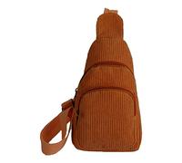 Bolso de lona de terciopelo para mujer, de color puro, casual, de un solo hombro, bolso cruzado para la escuela, Brown, Talla única