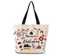 Bolso De Lona Llévame A Alabama Reutilizables Bolso Shopper Plegable Tote Bag Para Estudiantes Escolares Trabajo