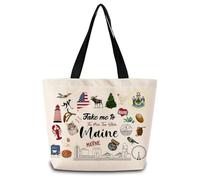 Bolso De Lona Llévame A Maine Ligera Bolso Shopper Bonitas Bolsa De Compras Para Camping Mamá Amigas