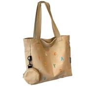 Bolso de lona para laptop para mujer, para clase y viajes diarios, con amplio espacio, bolso de hombro grande, Caqui Kh, Medium