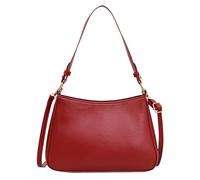 Bolso de Lujo para Mujer - Sobre Rojo Carmesí de Cuero, Estilo Hobo y Media Luna - Bolso de Hombro Burdeos
