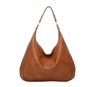 Bolso de madre de borlas sólidas, gran capacidad, una bolsa de hombro, bolso de compras O Bag bolsos de mujer bolsillo interior, marrón, talla única