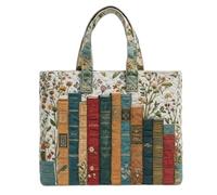 Bolso De Mano Acolchado De Algodón Mujer, Bolso De Hombro, Bolso De Lona Floral Estético Reutilizable For Mujer, For Ir De Compras, Trabajo, Viajes, Cumpleaños, Día De San Valentín(E,31x38cm)