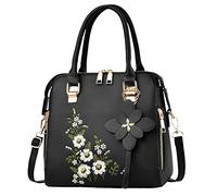 Bolso de mano bordado a la moda para el medio simple, bolso cruzado de un solo hombro, bolsa de mensajero, bolsa de, Black, Talla única