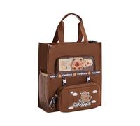 Bolso de mano Capybara, reutilizable con compartimentos para amantes de los animales | Mochila grande diaria con capacidad para niños y ocio gratis Capybara Tote durable y ligero, Café oscuro