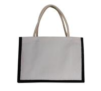Bolso de mano casual de arpillera para mujeres, niñas, adolescentes, gran capacidad, viaje, F C, Medium