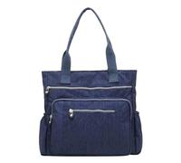 Bolso de mano casual para mujer, con cremallera, de nailon, para guitarra occidental, azul, talla única