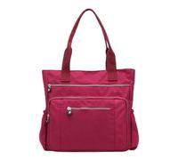 Bolso de mano casual para mujer, con cremallera, de nailon, para guitarra occidental, rojo, talla única