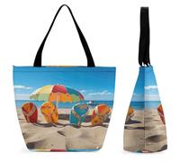 Bolso De Mano Chanclas Coloridas Con Pelota De Playa Ligera Bolso Bandolera Ajustable Bolsa Tela Para Estudiantes Amigas Enfermería