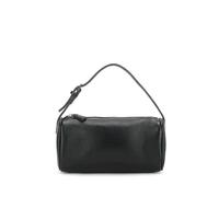 Bolso de mano cilíndrico de cuero para mujer, bolso de mano clásico, cierre de cremallera suave y correa de hombro ajustable, se aplica a juego diario, paseos casuales y carreras de café, Piel vacuna
