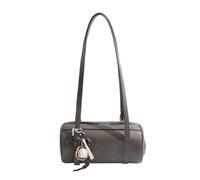 Bolso de mano cilíndrico multifuncional de estilo retro para mujer, de piel sintética, diseño 2025, bolso cruzado de lujo, Gray, One Size