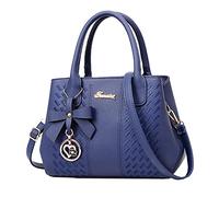 Bolso de mano clásico europeo y americano para madre media para el trabajo, Blue, Talla única