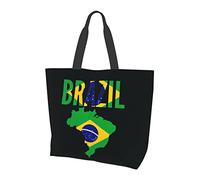Bolso de mano con bandera brasileña de Brasil, bonito bolso de compras para mujer, bolso de hombro de gran capacidad, organizador de bolso de moda para trabajo