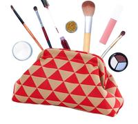 Bolso De Mano Con Bolsa De Bola De - Bolso De Mano Tejido | Bolso Pequeño De Noche Informal De Ganchillo | Bolso De Mano Con Bloques De Colores Para Mujer, Bolso De Mano A Cuadros, Bolso De Ganch, Red