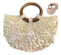 Bolso de mano con cuentas para mujer, bolso de mano con cuentas de concha, bolso de playa de verano 2025, bolso de noche para fiesta, viajes, compras