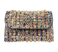 Bolso de mano con diamantes de imitación brillantes, diseño de lujo, suave y portátil con diamantes de imitación para mujer, colorido, Refer to description