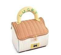 Bolso de mano con diseño de dibujos animados para niñas, organizador de cosméticos de gran capacidad, portátil, de viaje, White, Talla única