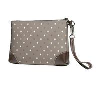 Bolso de mano con estampado de lunares, color topo para mujer, monederos y bolsos de piel