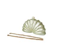 Bolso De Mano Con Forma De Concha Bolso de mano tipo sobre con cuentas de media habitación for mujer, estilo caja, for fiesta, noche, hombro, viaje, playa, minibolsos de verano(Color 2)