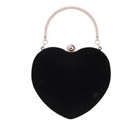 Bolso de mano con forma de corazón para mujer, bolso de noche, con rueda de simulador de agricultura con embrague, Black, Talla única