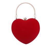 Bolso de mano con forma de corazón para mujer, bolso de noche, con rueda de simulador de agricultura con embrague, Red, Talla única