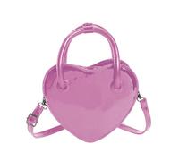 Bolso de mano con forma de corazón y bandolera funcional de un solo hombro para mujer, adecuado para varias ocasiones, Rosa Pk, Medium