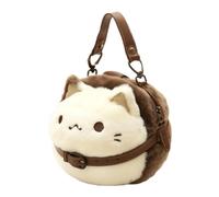 Bolso de mano con forma de gato - felpa poliéster 300g | Mini S-ac Gato Sa-c Hombro Cara Ch-at | Bolso de mensajero hecho a mano ajustable para niñas y viajes, a, Se référer au descriptif