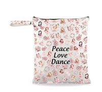 Bolso de mano de ballet para danza de paz, amor, baile, bolsa de comestibles, regalo de ballet para bailarines y amantes del ballet, Peace Love Dance