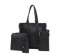 Bolso de mano de cuatro bolsas, bolso cruzado, cartera de hombro para mujer, conjunto de bolsos y bolsos de mano para mujer, Black, Talla única