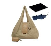Bolso de mano de cuero, diseño plegable moderno, bolso de mano funcional elegante, elemento de accesorios de metal duradero, portabilidad sin esfuerzo, para salidas a la playa, picnic y vida moderna