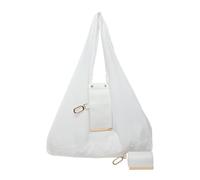 Bolso de mano de cuero, diseño plegable moderno, bolso de mano funcional elegante, elemento de accesorios de metal duradero, portabilidad sin esfuerzo, para salidas a la playa, picnic y vida moderna