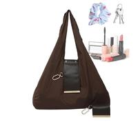 Bolso de mano de cuero, diseño plegable moderno, bolso de mano funcional elegante, elemento de accesorios de metal duradero, portabilidad sin esfuerzo, para salidas a la playa, picnic y vida moderna