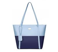Bolso de mano de cuero suave para mujer, bolso de mano suave, bolso de hombro de gran capacidad, bolso de hombro de año nuevo de la mano occidental para las mujeres con conjunto de cartera, azul