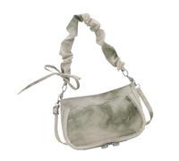 Bolso de mano de estilo japonés fruncido con correa ajustable de poliuretano para entusiastas de la moda, práctico poliuretano, e, One Size