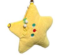 Bolso de mano de felpa con diseño de estrella de 14.17 pulgadas, diseño de puntos, felpa corta, 0.3 kg, accesorio de para niñas y mujeres, salidas diarias, eventos y regalos