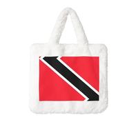 Bolso de mano de felpa con la bandera de Trinidad y Tobago, perfecto para otoño e invierno, ideal como monedero, regalo ideal para Navidad y día de San Valentín