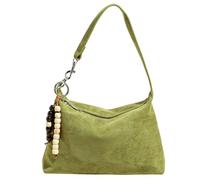Bolso de mano de gamuza genérico para mujer con colgante Bolsas de antebrazo Bolsos de hombro Carteras Casual Hobo Bolsas para viajes de trabajo, verde, 10.24x6.3x2.36inch