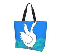 Bolso de mano de gran capacidad con estampado de anime Castle Sky, ideal para ir de compras, trabajo, viajes y gimnasio, White Goose Spread Its Wings, Talla única