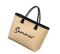 Bolso de mano de gran capacidad para mujer, bolso diario a juego, bordado de letras, playa, elegante, asa superior, regalo, mujer, playa, bordado, bolsa de compras, gran capacidad diaria, Khaki, One