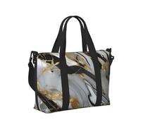 Bolso de mano de lujo con estampado de mármol para mujeres y hombres, con correa para el hombro, para escapadas de fin de semana, gimnasio, vacaciones