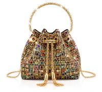 Bolso De Mano De Lujo Para Mujer Con Pedrería Brillante Y Cadena (A)
