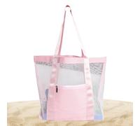 Bolso de mano de malla,Bolso de playa de malla,Bolso de playa grande resistente a la arena | Bolso de playa ligero para mujer, bolso bandolera para exterior, bolsa de piscina, rosa, Se référer au